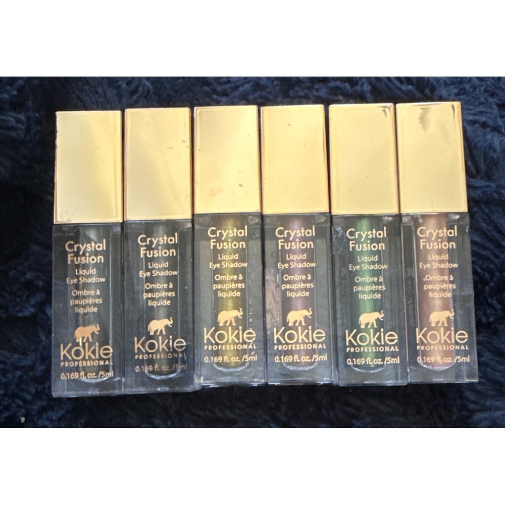 Kokie Cosmetics~Crystal Fusion Liquid Eye Shadow~ 6 Pack Mixed Shades~ See Photo